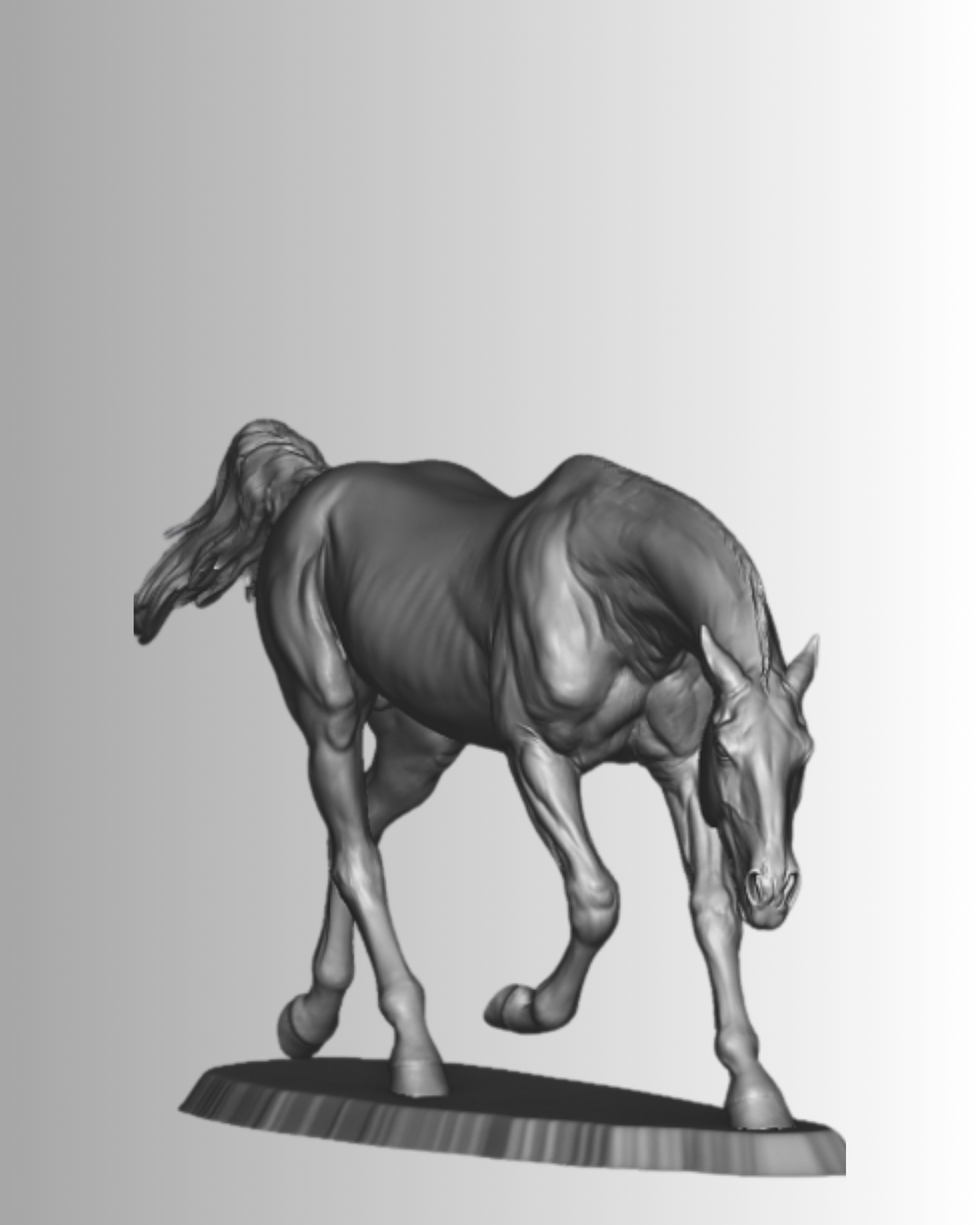 Akhal-Teke au trot avec la tête inclinée par Kristina Katunina en impression 3D