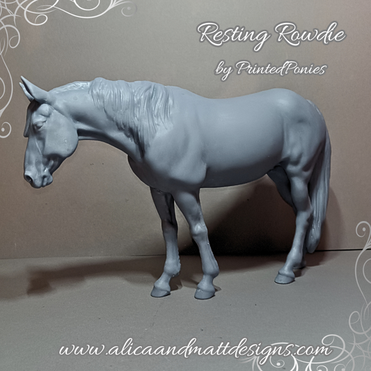 Mustang "Rowdie" relaxed" by PrintedPonies as 3D print