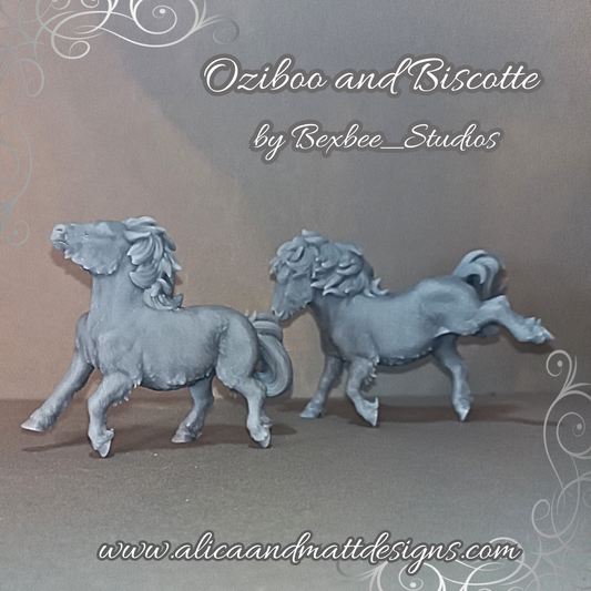 Shetland Pony Set Oziboo & Biscotte by Bexbee Studios as 3D print