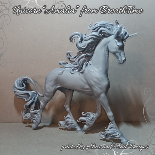 Magically beautiful running unicorn "Amalia" by BreathTime as 3D print