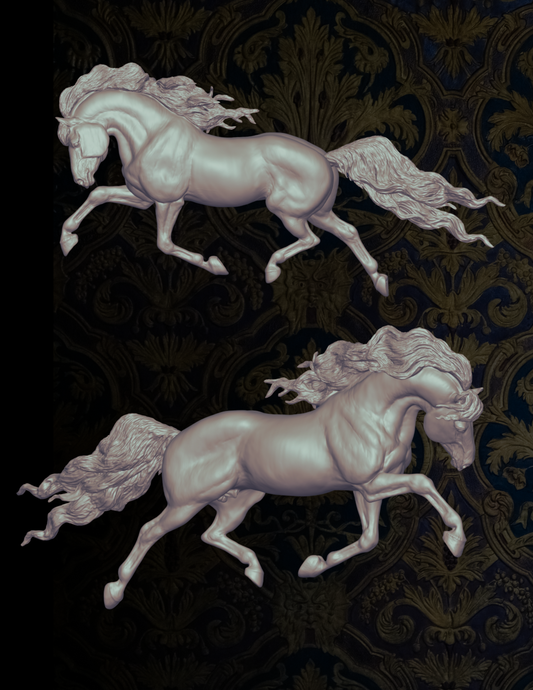 Racing Andalusian stallion "Armando" by Aislinn Brender Ford as 3D print