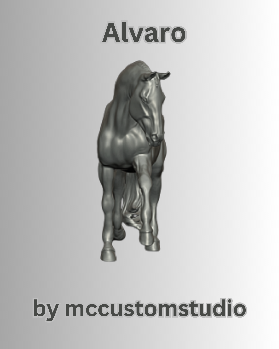 Alvaro en pose de dressage par mccustomstudio / En collaboration avec mccustomstudio