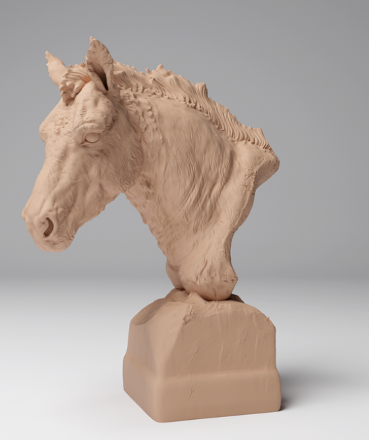 Buste de cheval sauvage mongol par Animal den miniatures