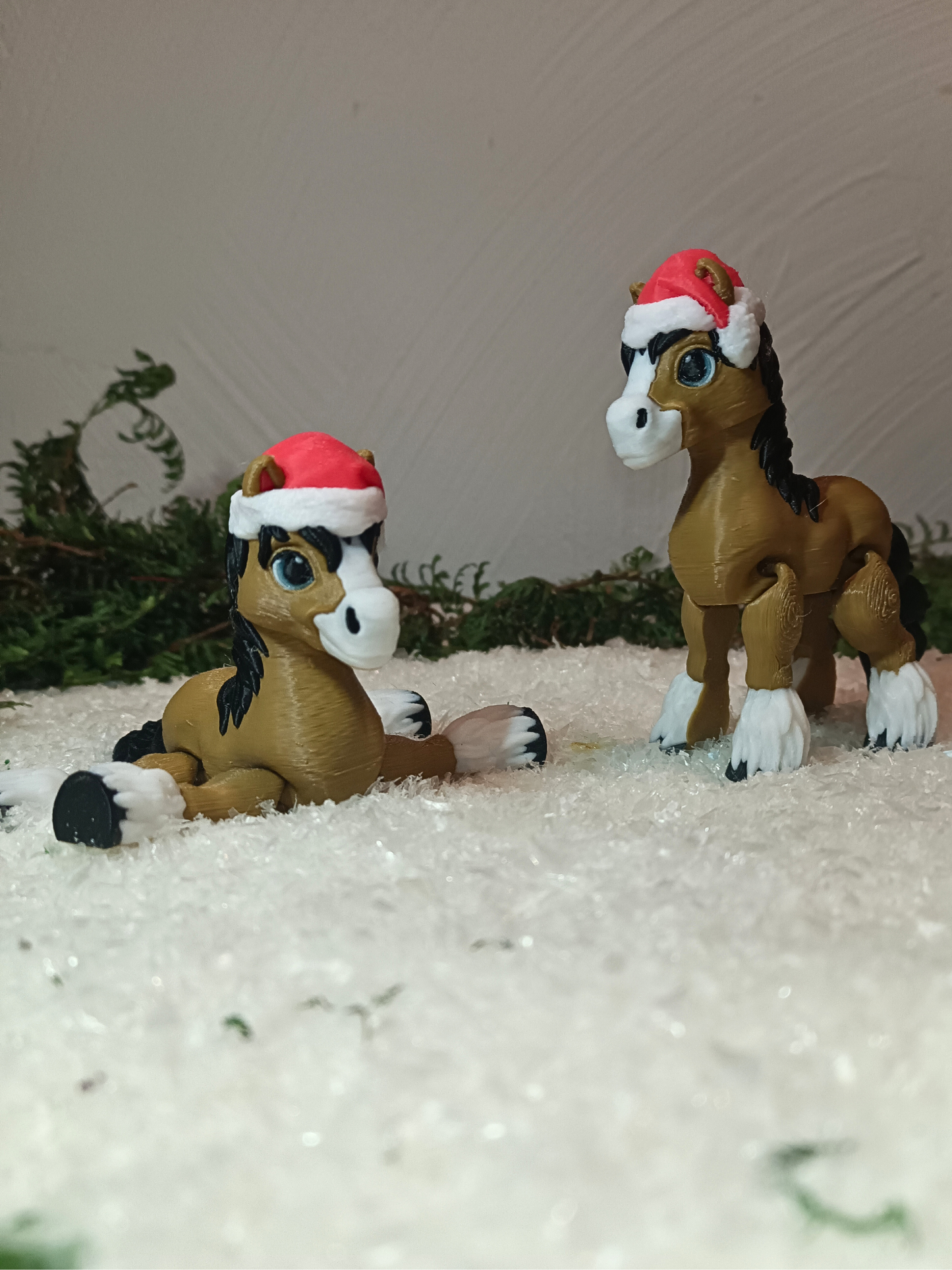 Flexi Pferd mit Weihnachtsmütze aus PLA von ToonzFactory