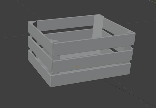 Obstkiste aus Holz / unbemalter Resin 3D Druck