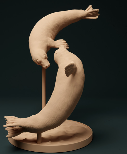 Schwimmende Robben von Animal den miniatures