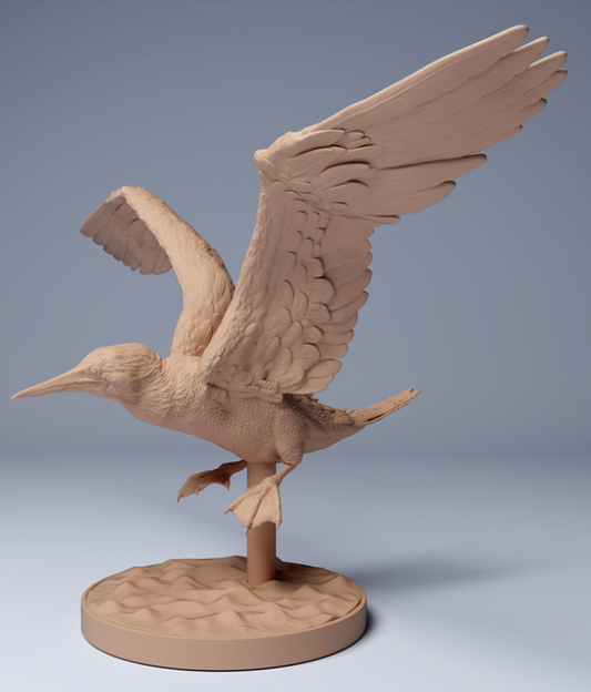 Flying Blue-footed Booby by animal den miniatures
