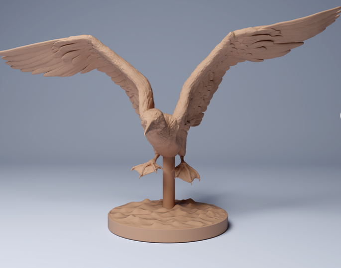 Flying Blue-footed Booby by animal den miniatures