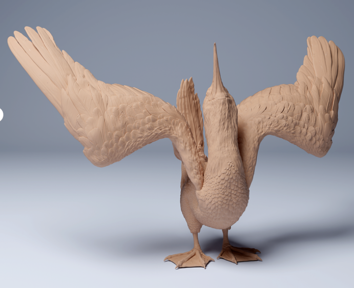 Dancing Blue-footed Booby by Animal den Miniatures