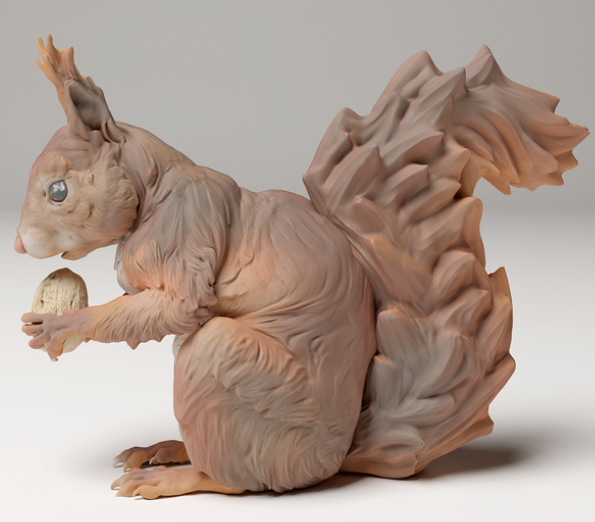 Écureuil roux mangeur par Animal den miniatures