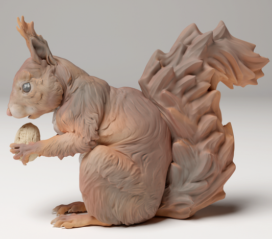 Red eating squirrel by Animal den miniatures