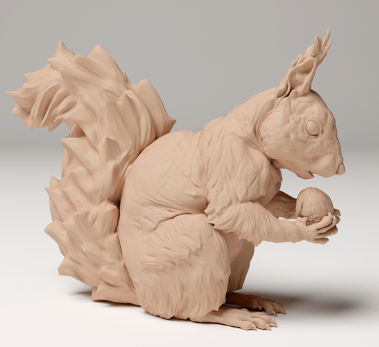 Écureuil roux mangeur par Animal den miniatures