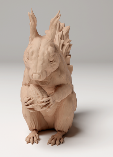 Écureuil roux mangeur par Animal den miniatures