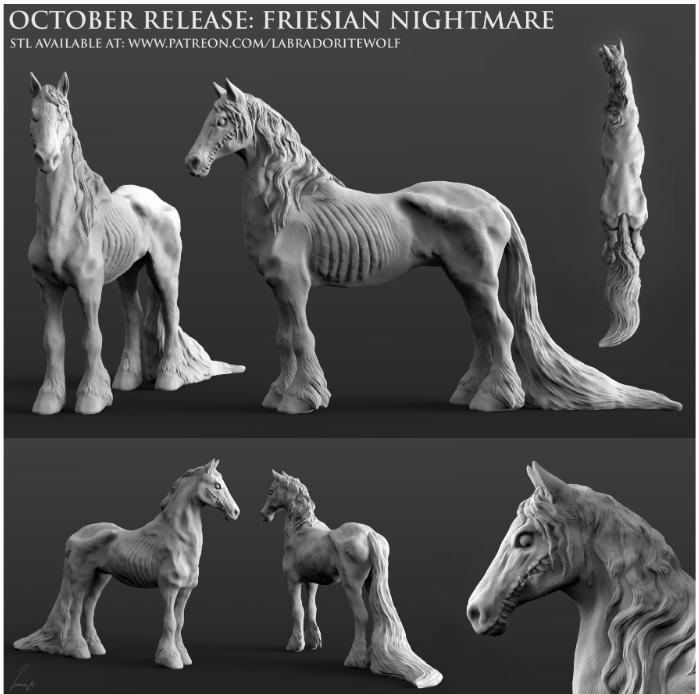 Cheval frison d'horreur / modèle d'Halloween par LabradoriteWolf