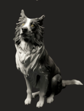 Sitting Border Collie by Animal den miniatures as 3D print