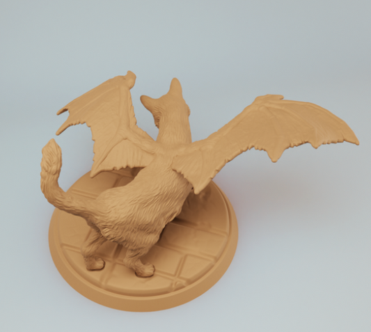 Chat jouant avec une boule de feu par Vulcan Forge Miniatures