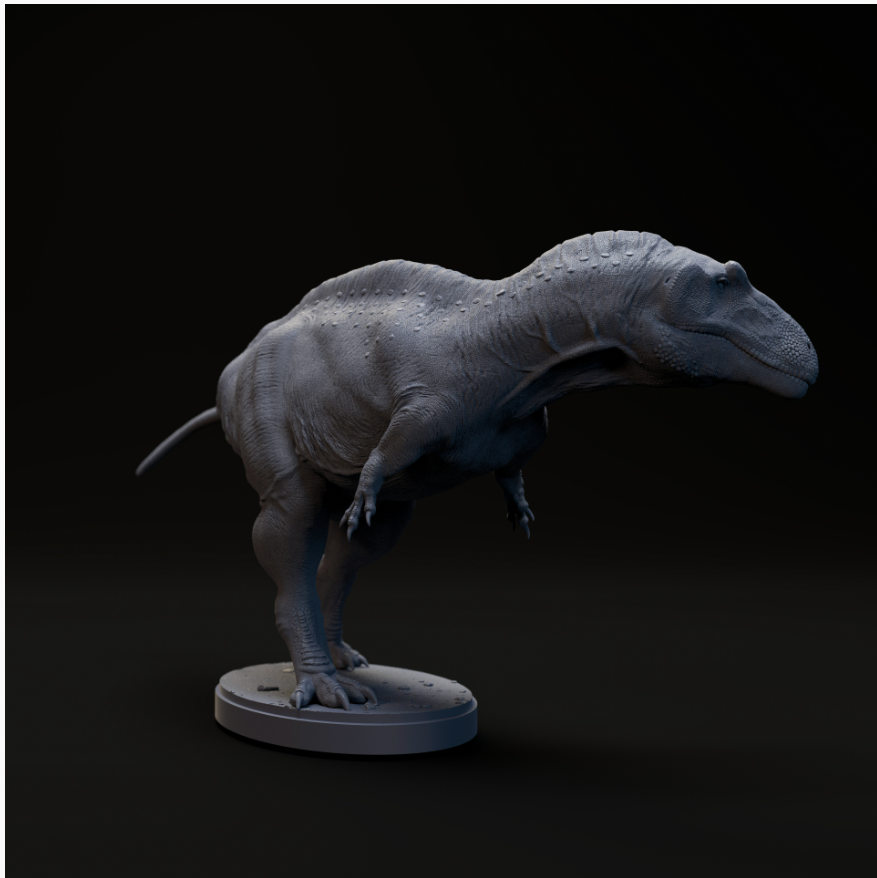 Running Acrocanthosaurus by Dino and Dog