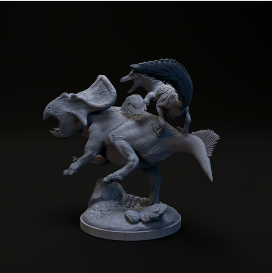 Protoceratops wird angegriffen von Dino and Dog