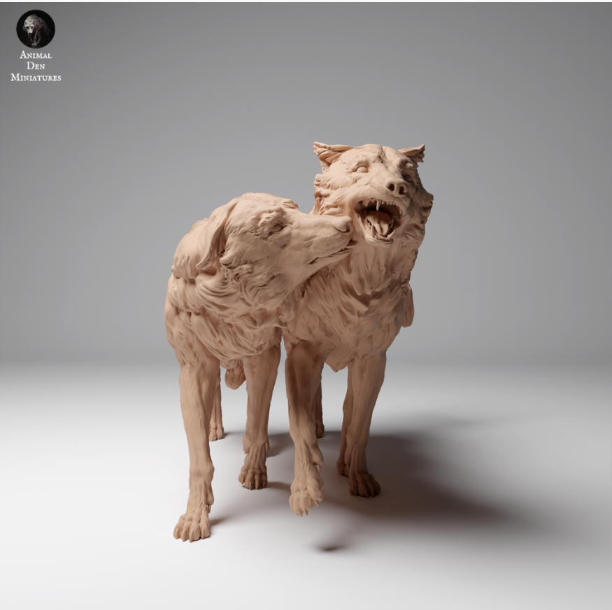 Spielende mongolische Wölfe von Animal den miniatures