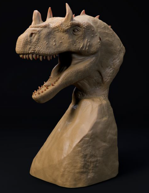 Ceratosaurus bust by Dino and Dog as 3D print