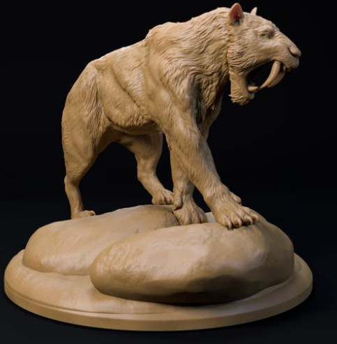 Saber-toothed tiger from Dino and Dog as 3D print