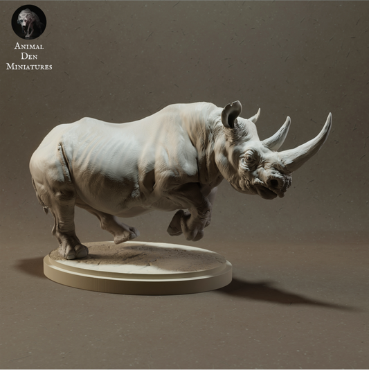 Running rhino from Animal den miniatures as 3D print
