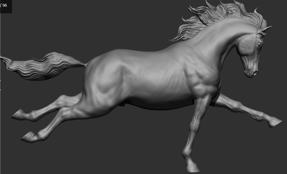 Hengst "Striker" im Jagd-Galopp von DaniArtist als 3D Druck