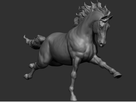 Stallion "Striker" in hunt-galop from DaniArtist as 3D print