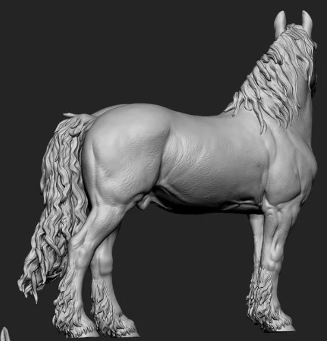 Draft Horse mit wehender Mähne und lockigem Schweif von Kristina Katunina 3