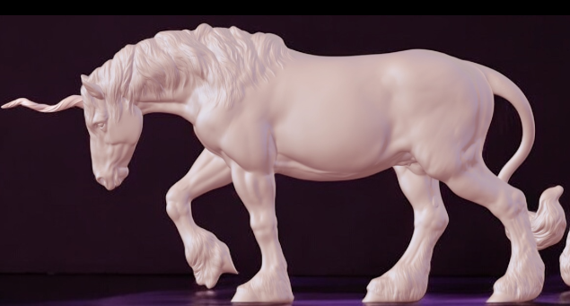 Modellpferd Einhorn Draft Horse Zugpferd gehend