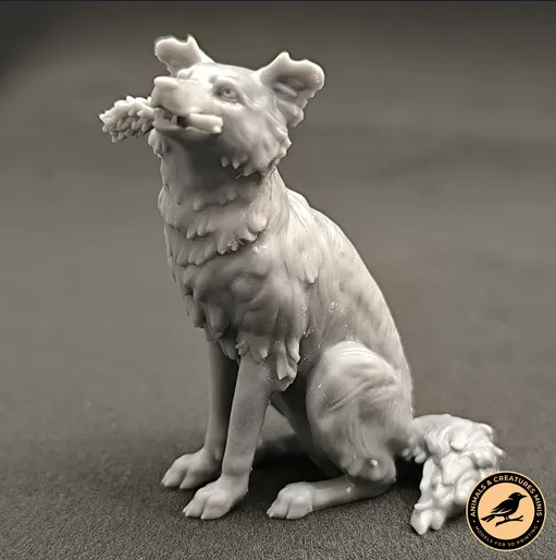 Sitting Border Collie from Animals and creatures minis as 3D print