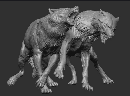 Fighting Wolves by BreathTime