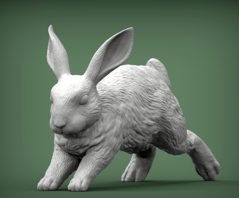 Hoppelnder Hase von Akuzmenko als 3D Druck