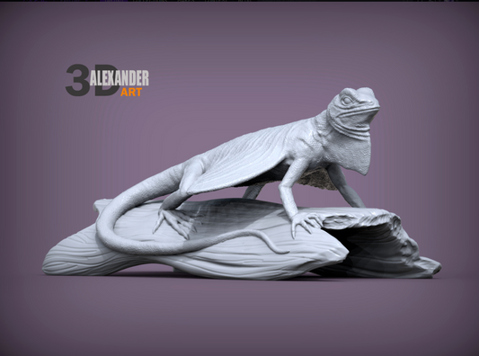 Flying dragon on tree piece by Akuzmenko as 3D print