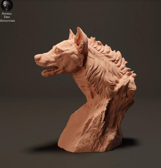 Hyena bust from Animal den miniatures as 3D print
