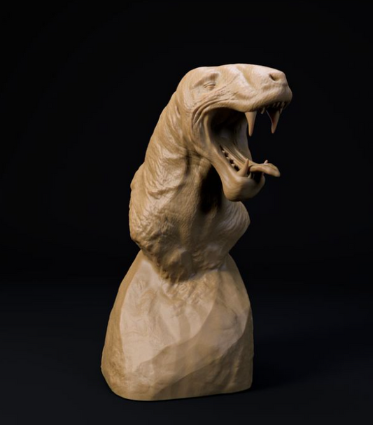 Inostrancevia bust of Dino and Dog as 3D print