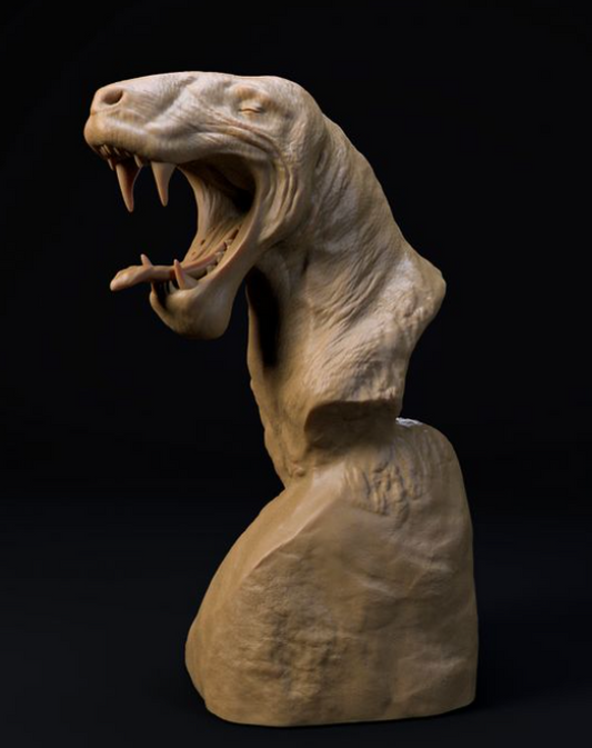 Inostrancevia bust of Dino and Dog as 3D print