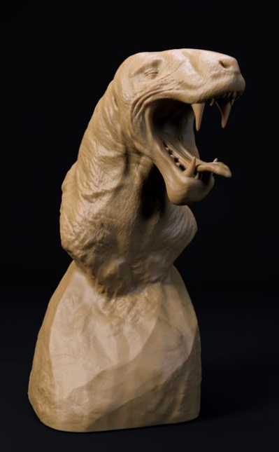 Inostrancevia Büste von Dino and Dog als 3D Druck