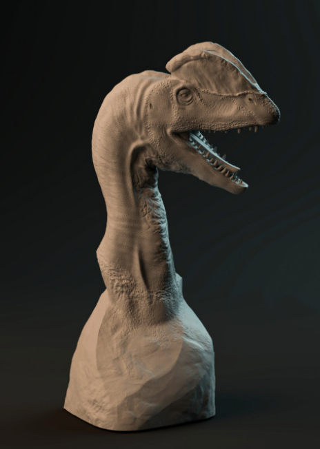Dilophosaurus Büste von Dino and Dog als 3D Druck