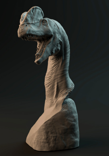 Dilophosaurus Büste von Dino and Dog als 3D Druck