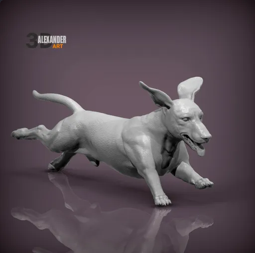 Dachshund courant d'Akuzmenko en impression 3D