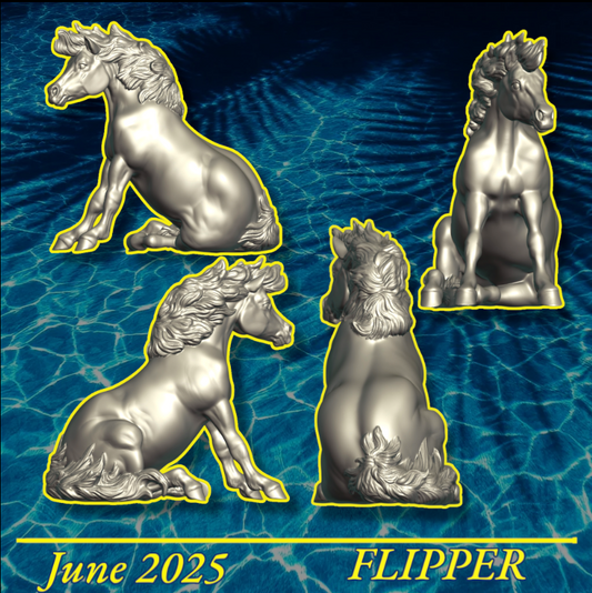 Sitzendes Pony "Flipper" von Printed Ponies als 3D Druck