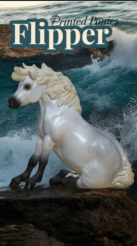 Sitzendes Pony "Flipper" von Printed Ponies als 3D Druck