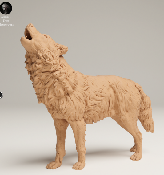 Heulender Grauer Wolf von Animal den miniatures als 3D Druck