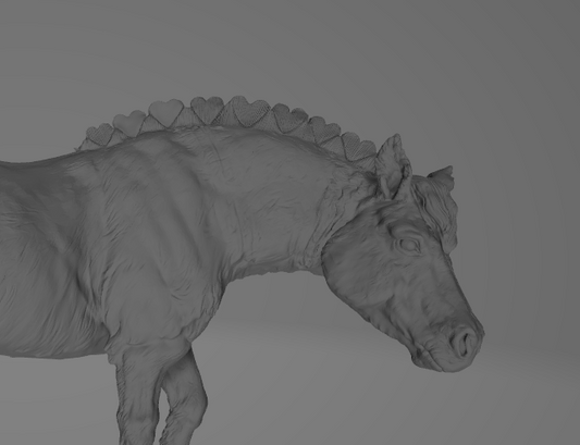 Flauschige Fjord Stute mit Herzmähne von Animal den miniatures / Exklusivmodell von A&M-Designs