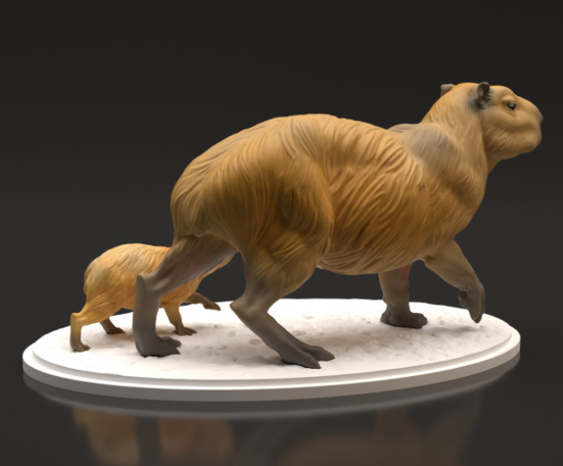 Capybara Muttertier mit Baby von Animal den miniatures als 3D Druck