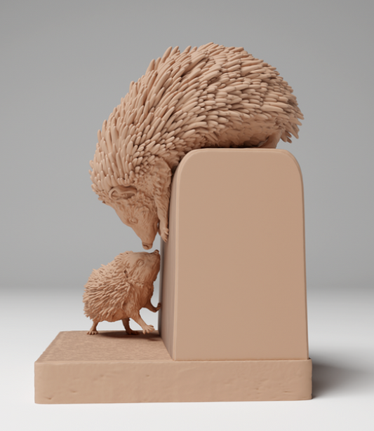 Europäischer Igel mit Jungen von Animal den miniatures als 3D Druck