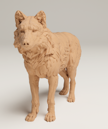 Stehender Grauer Wolf von animal den miniatures als 3D Druck