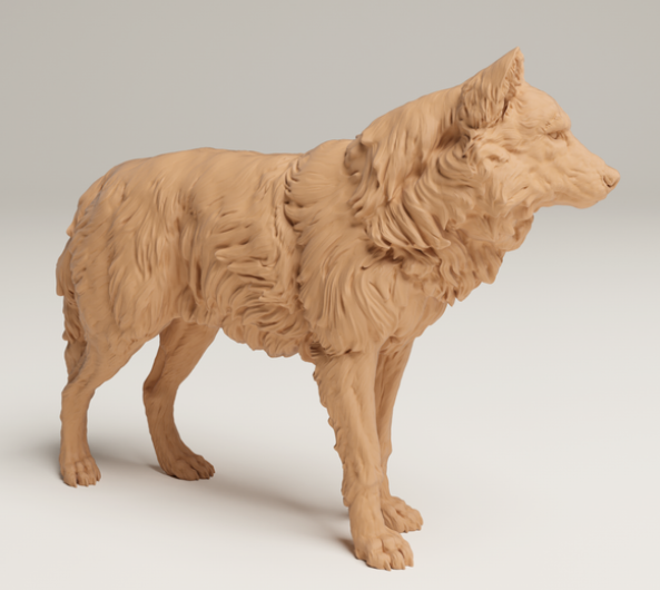 Stehender Grauer Wolf von animal den miniatures als 3D Druck