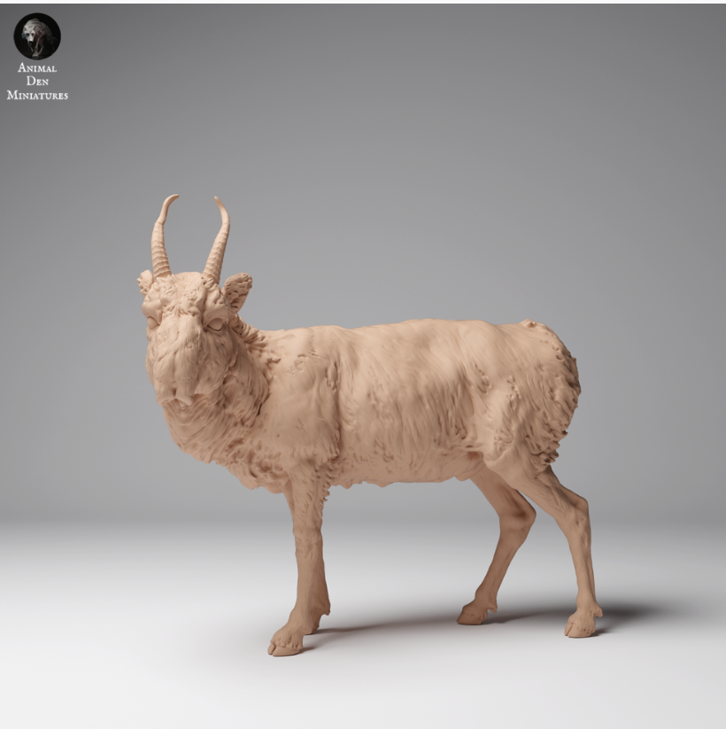 Mongolian Saiga male from Animal den miniatures as 3D print